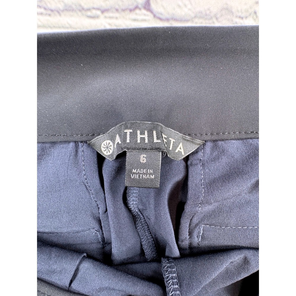 Athleta Gramercy Track Wide Leg Pants Women 6 Navy Good Travel - Picture 6 of 10